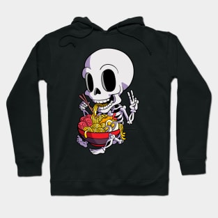 Kawaii Japanese Ramen Skeleton Halloween Anime Food Lovers Hoodie